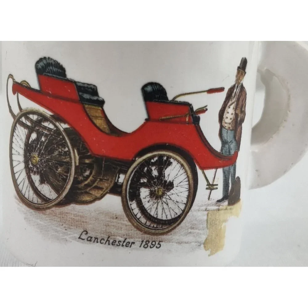 Miniature Coffee Cup 2" Antique Car Henry Ford Museum Lancaster 1895 Steampunk - Picture 2 of 6